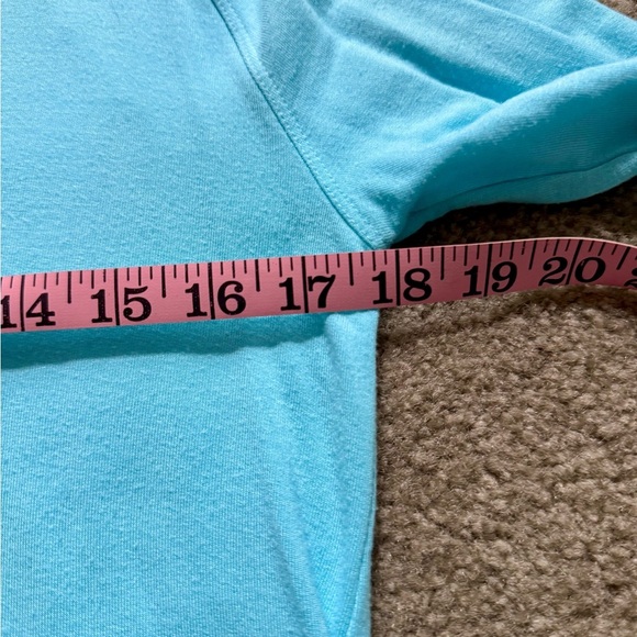 Lilly Pulitzer Cassi Teal Blue pull over top tunic w/ kanga pocket on front - Picture 8 of 8